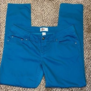 SO Lightweight stretch cotton blend pants teal SO COMFY